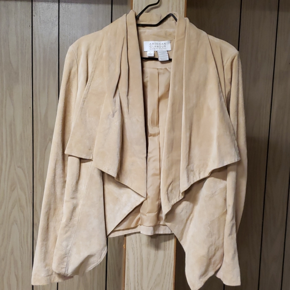 American Glamour Drapped Suede Jacket, size L